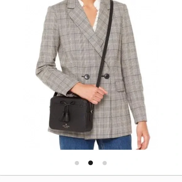 Kate Spade New York Hayes Street Black Tassel Crossbody Bag Leather Minimalist - Picture 2 of 13